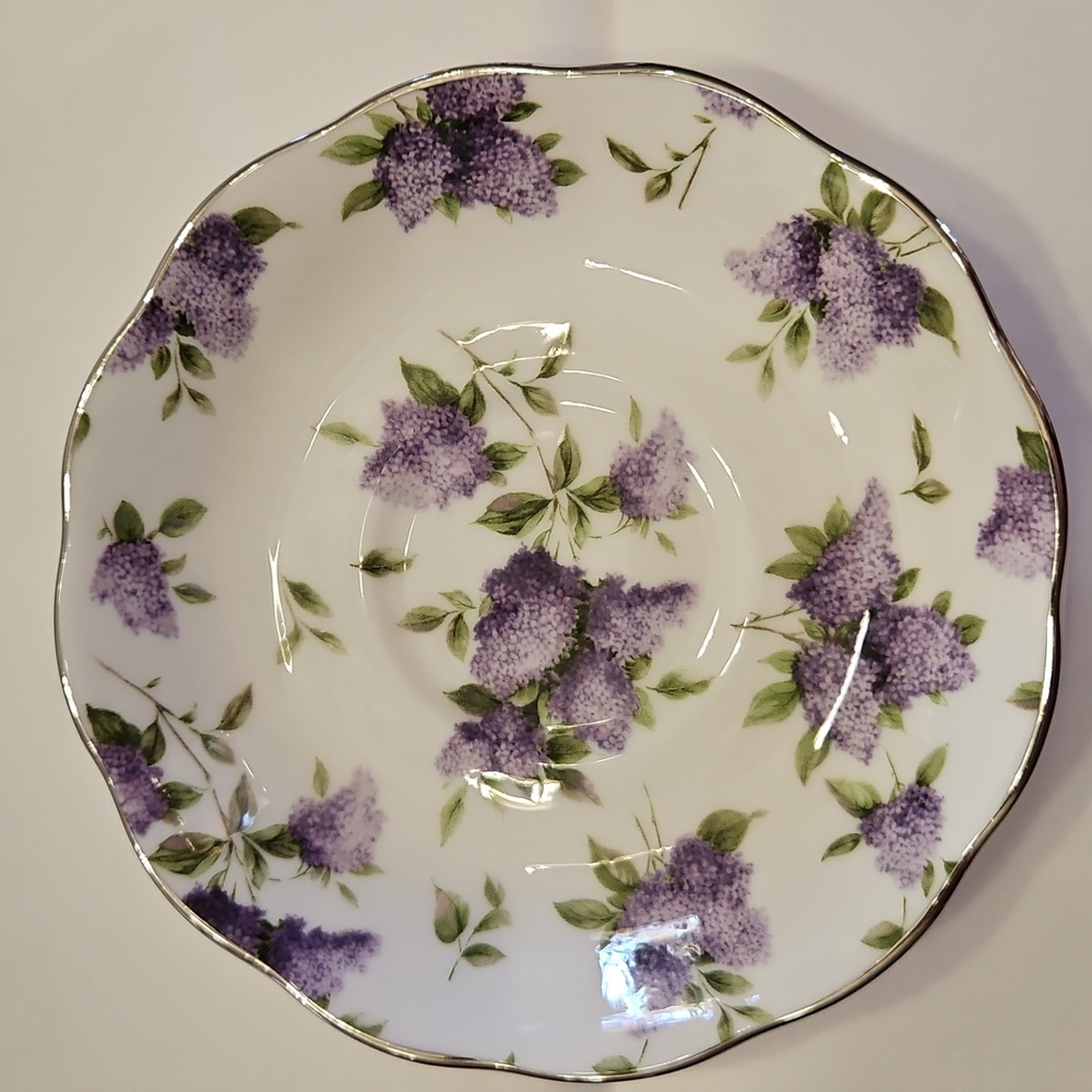 Royal Albert, "Lilac Lane Platinum" Cup and Saucer.